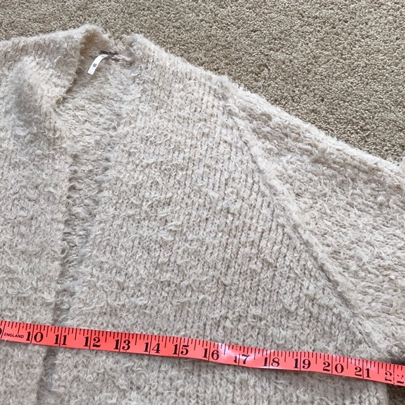 NWT! Free People XS cream long wool blend Cardigan - Picture 7 of 8